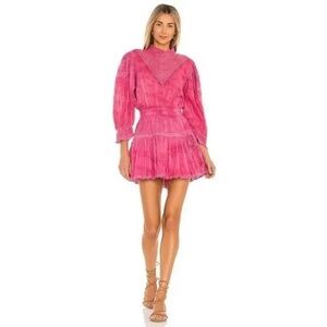 NEW NWT LoveShackFancy Viola Mini Babydoll Dress Pink XS